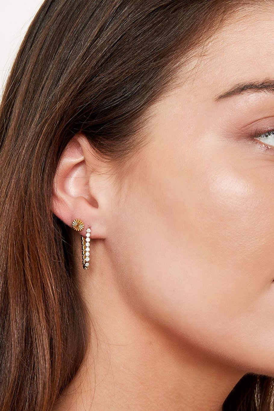 Stud Earrings Circle Gold Color Stainless Steel Picture3